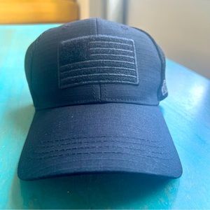Black highland tactical American flag mesh hat